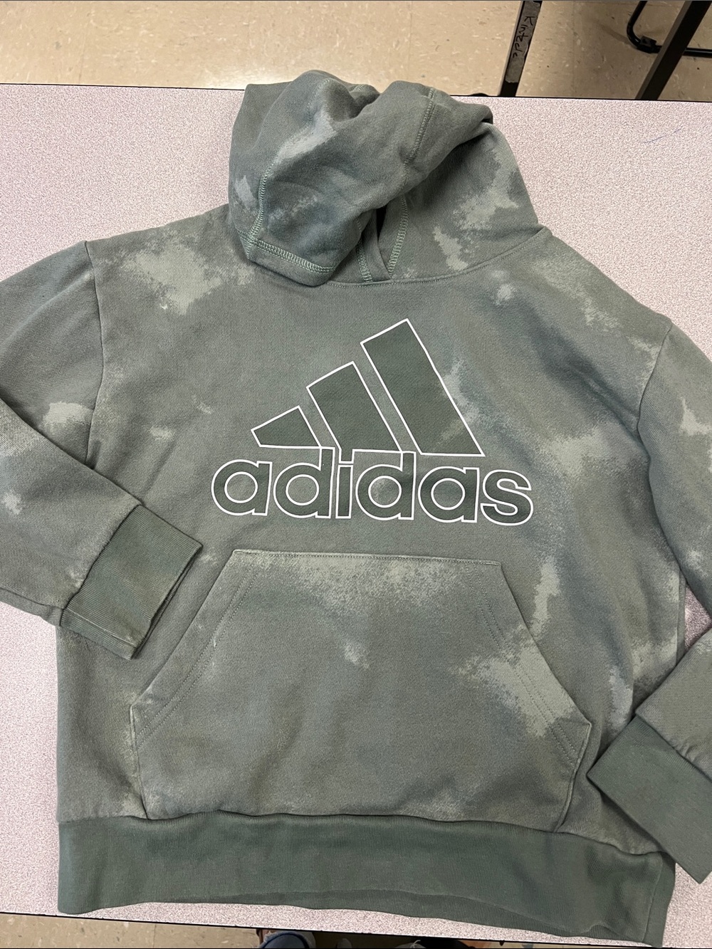adidas Olive Green Tie-Dye Pullover Hoodie